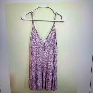 altar’d State Purple Floral Sleeveless mini sundress boho, baby doll.